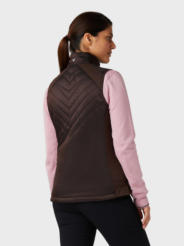 Women's Chev Primaloft Quilted Gilet In Chicory Coffee