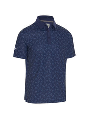 Short Sleeve Chev Trademark Print Polo Shirt In Peacoat