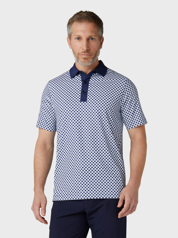 Men's Hedgehog Geo Print Polo In Peacoat