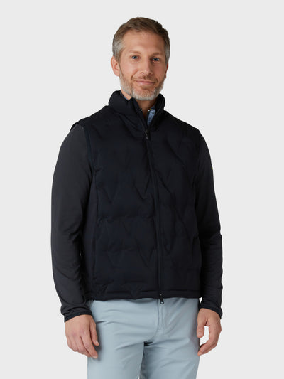 Men's Chev Welded Quilted Puffer Gilet In Caviar