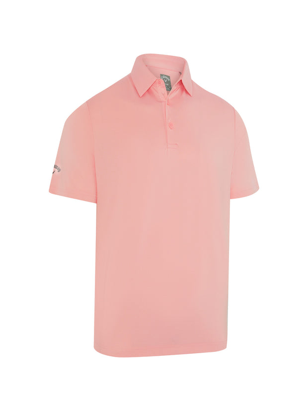 Solid Swing Tech Short Sleeve Golf Polo Shirt In Candy Pink