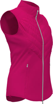 Women's Chevron Quilted Sleeveless Golf Vest In Pink Peacock