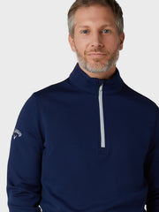 Men's Midweight 1/4 Zip Hex Pullover In Peacoat