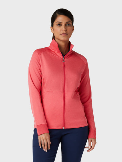 Midweight Waffle Women's Fleece Jacket In Paradise Pink Heather