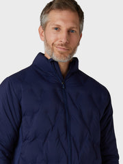 Men's Chevron Welded Quilted Jacket In Peacoat