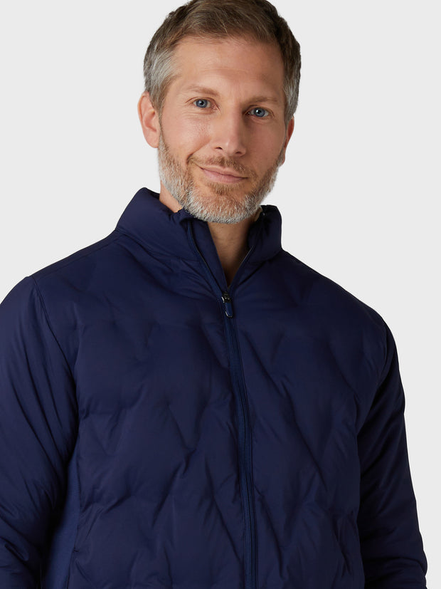 Men's Chevron Welded Quilted Jacket In Peacoat