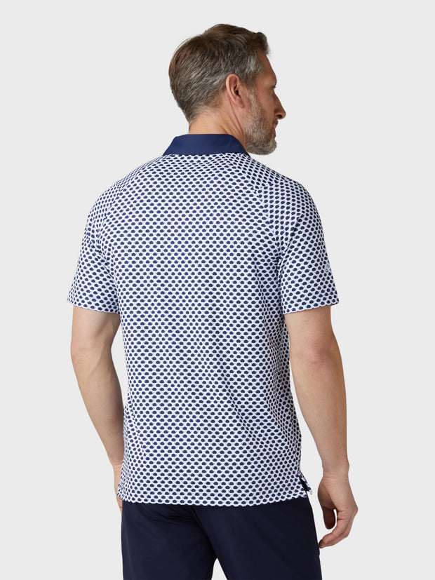Men's Hedgehog Geo Print Polo In Peacoat
