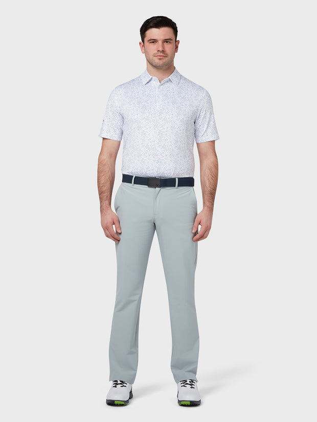 All Over Chev Printed Polo In Bright White