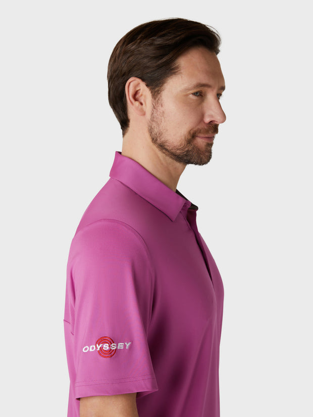 Short Sleeve Odyssey Block Polo Shirt In Purple Orchid