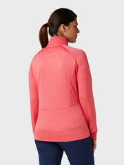 Midweight Waffle Women's Fleece Jacket In Paradise Pink Heather