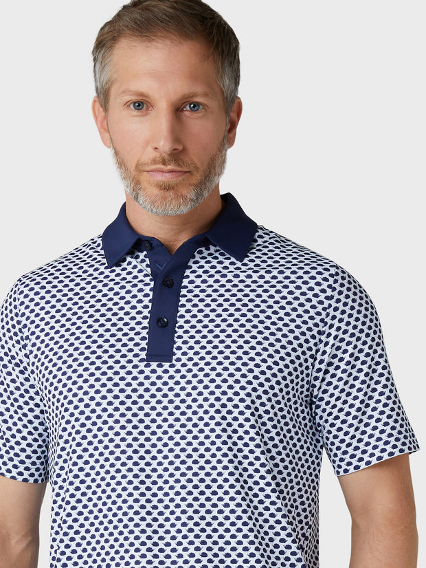 Men's Hedgehog Geo Print Polo In Peacoat