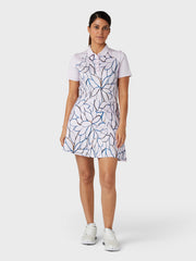 Women's Linear Floral Flounce Skort In Pink Nectar