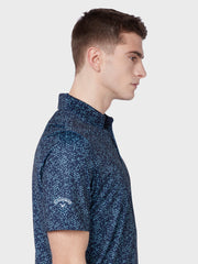 All Over Chev Printed Polo In Peacoat