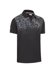 X Series Splatter Paint Ombre Polo In Caviar