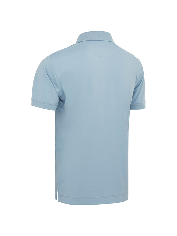 X Series Solid Ribbed Polo In Faded Denim