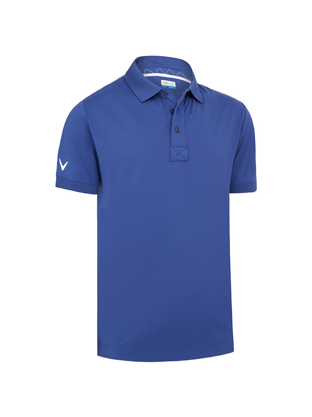 X Series Solid Ribbed Polo In Clematis Blue