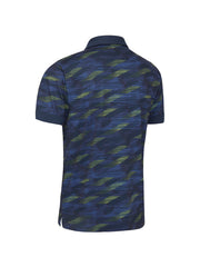 X Series All Over Active Textured Print Polo In Navy Blazer