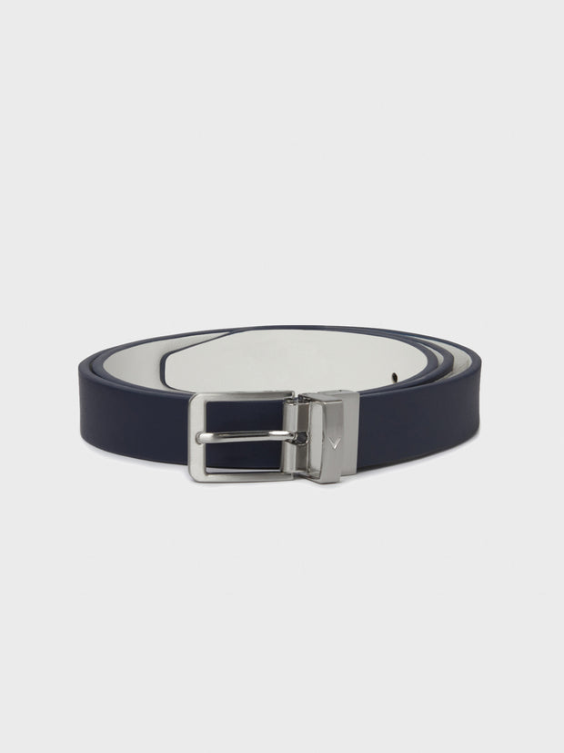 Women's Reversible Sleek Modern Belt In Peacoat/White