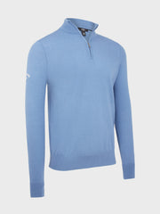 Quarter Zip Merino Sweater In Blue Horizon