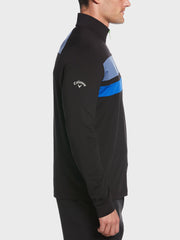 Colour Block Quarter Zip Pullover In Caviar