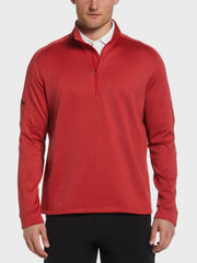 Waffle Knit Pullover In True Red Heather