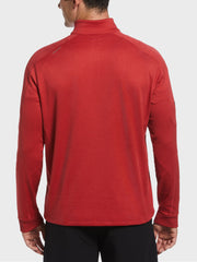 Waffle Knit Pullover In True Red Heather