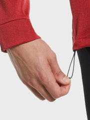 Waffle Knit Pullover In True Red Heather
