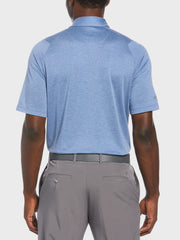 Soft Touch Colour Block Polo In Magnetic Blue Heather