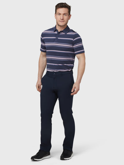 Resort Ventilated Stripe Golf Polo In Peacoat