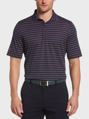 Jacquard Striped Polo In Peacoat