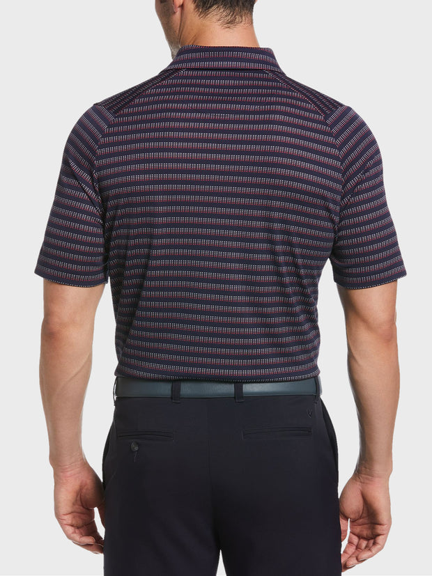 Jacquard Striped Polo In Peacoat