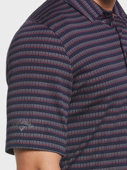 Jacquard Striped Polo In Peacoat