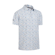 All Over Golf Novelty Print Polo In Bright White