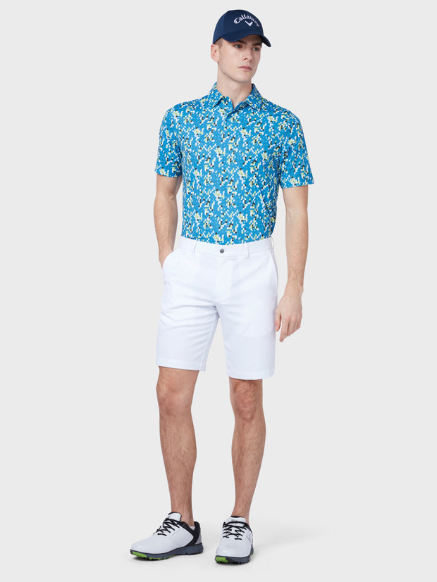 All Over Tropical Print Polo In Vallarta Blue