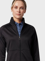 Women's Midweight Waffle Fleece Jacket In Caviar