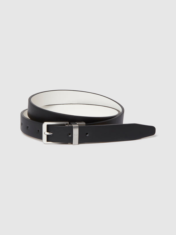 Women's Reversible Sleek Modern Belt In Caviar/White