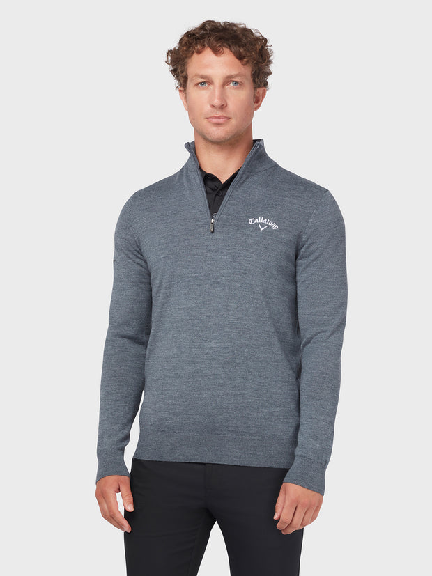 Odyssey Quarter Zip Sweater In Steel Heather