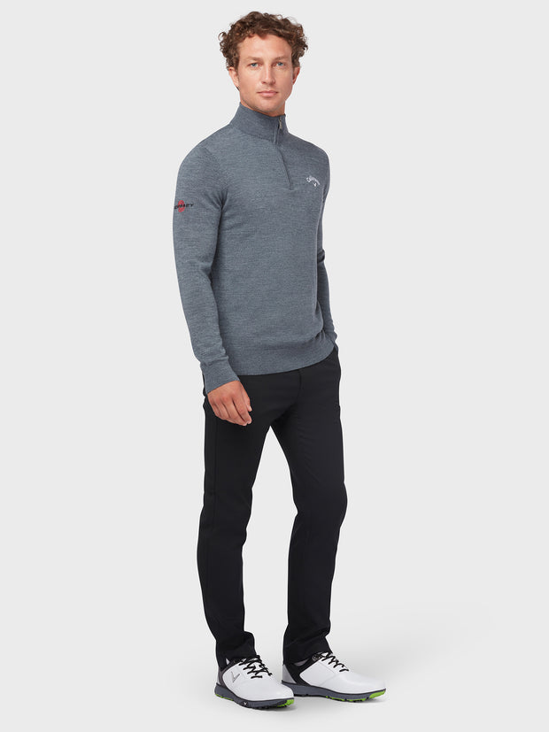 Odyssey Quarter Zip Sweater In Steel Heather