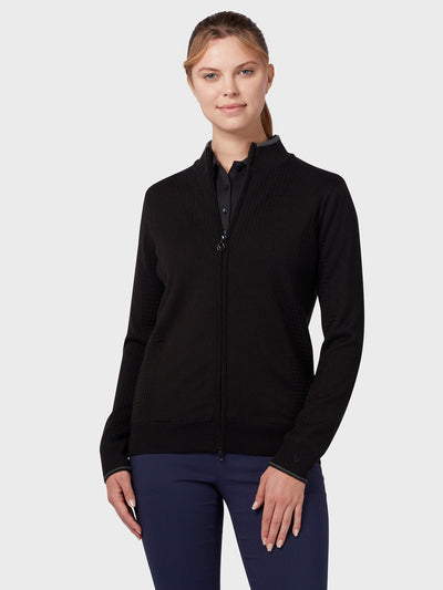 Lined Windstopper Full-Zip Women's Sweater In Black Ink