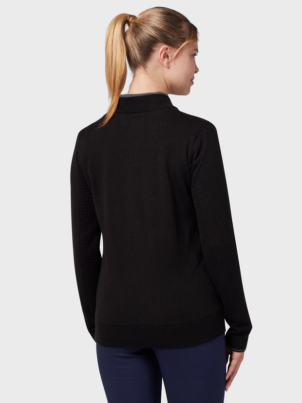 Lined Windstopper Full-Zip Women's Sweater In Black Ink
