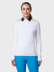 Striped Women's Sweater In Bright White