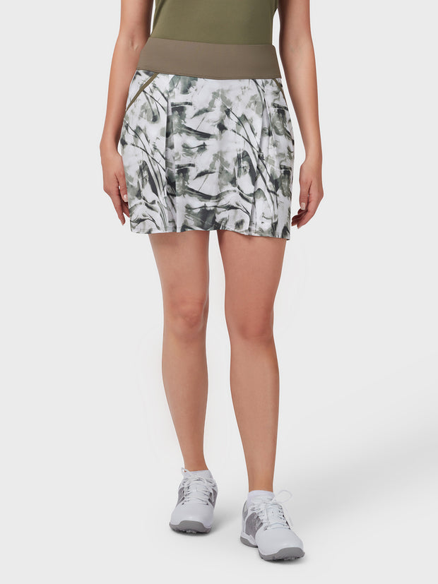 Women's Nature Printed Skort In Olive Print