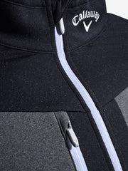 Aquapel Quarter Zip Mixed Media Sweatshirt In Black Lichen/Tigerlily
