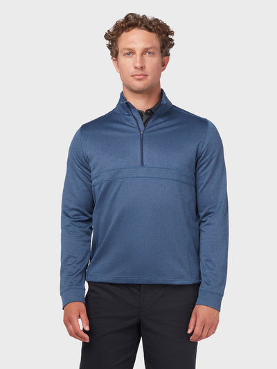 Waffle 1/4 Zip Sweater In Dark Navy Heather