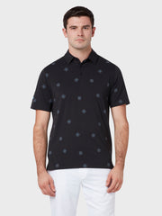 Classic Foulard Print Polo In Caviar