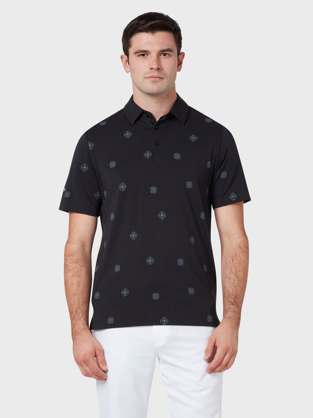 Classic Foulard Print Polo In Caviar
