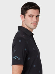 Classic Foulard Print Polo In Caviar