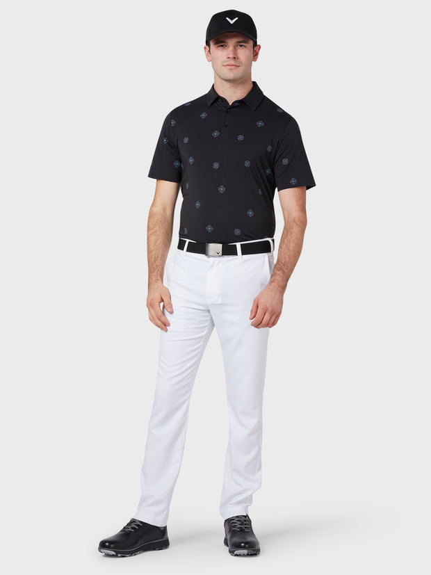 Classic Foulard Print Polo In Caviar