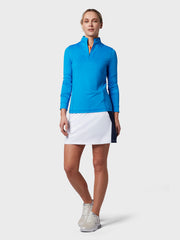 1/4 Zip Women's Chev Top In Blue Sea Star