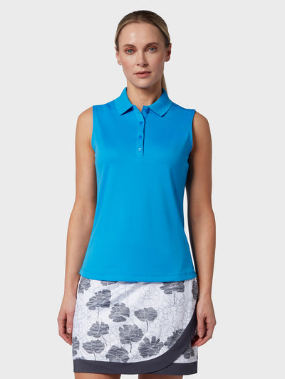 Sleeveless Women's Polo In Blue Sea Star